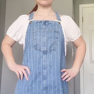 Overall Dress denim striped